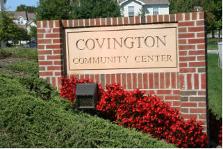 Covington Community Center brick monument sign